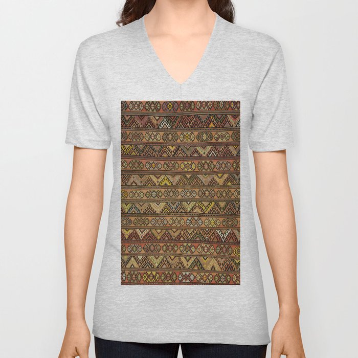 Traditional Moroccan Berber Design V Neck T Shirt