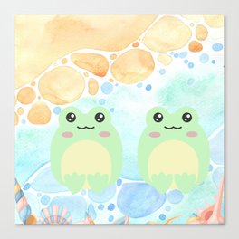Fun Ocean Frogs Canvas Print