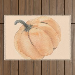 Watercolor Pumpkin Outdoor Rug