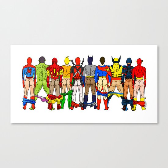 Superhero Butts LV Canvas Print