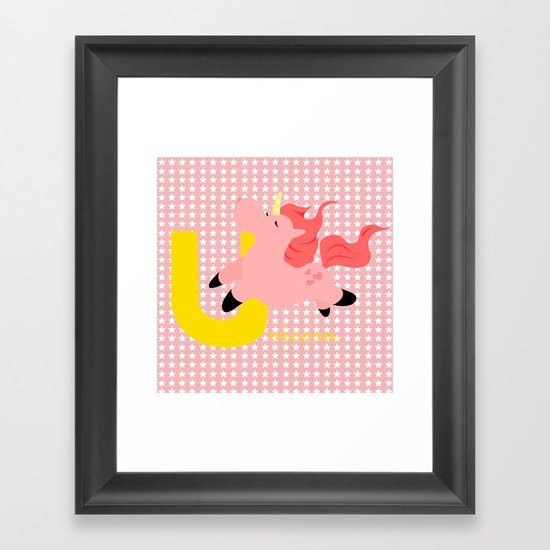 u for unicorn Framed Art Print