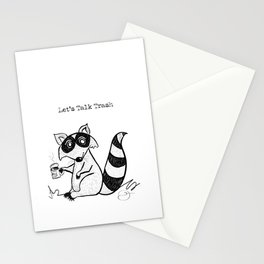 Raccoon with Trash Stationery Card