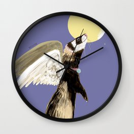 Ferrets : love you to the moon Wall Clock