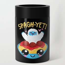 Spaghetti Yeti Bigfoot Eating Noodle Yeti Can Cooler