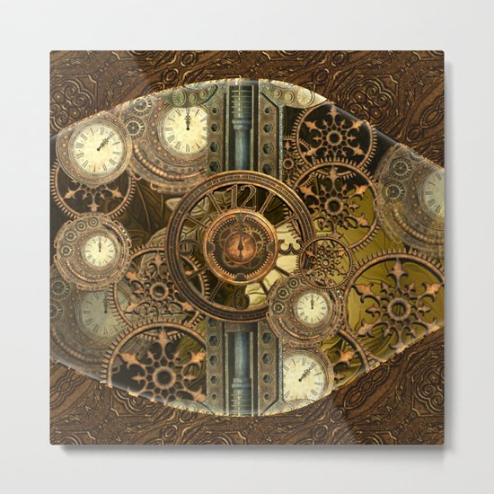 Steampunk, awesome clocks Metal Print