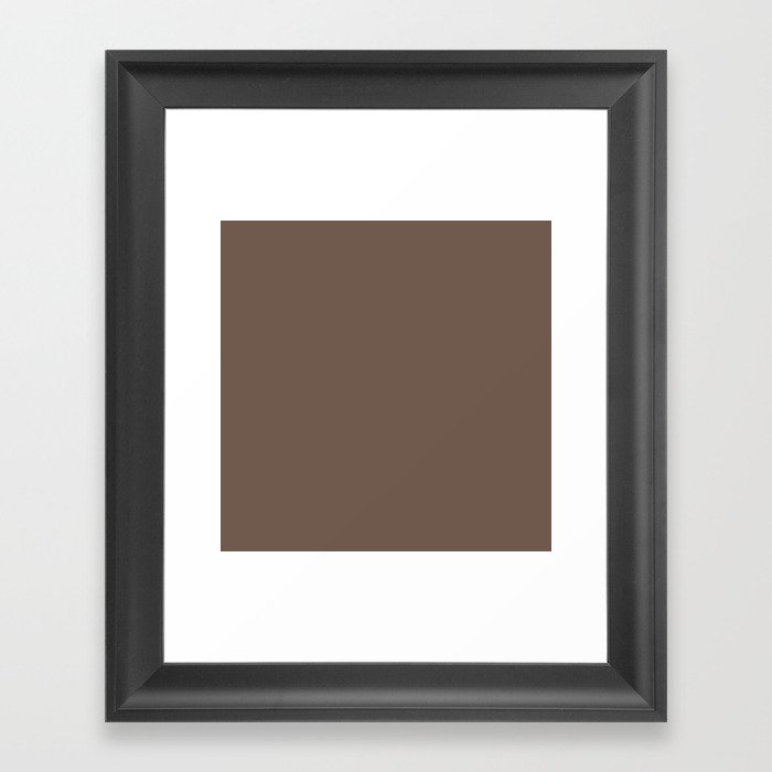 COCOA BROWN solid color Framed Art Print