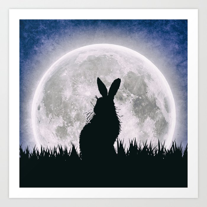 MOON HARE Magical illustration ☆ Signed & numbered by artist A3 POSTER PRINT 