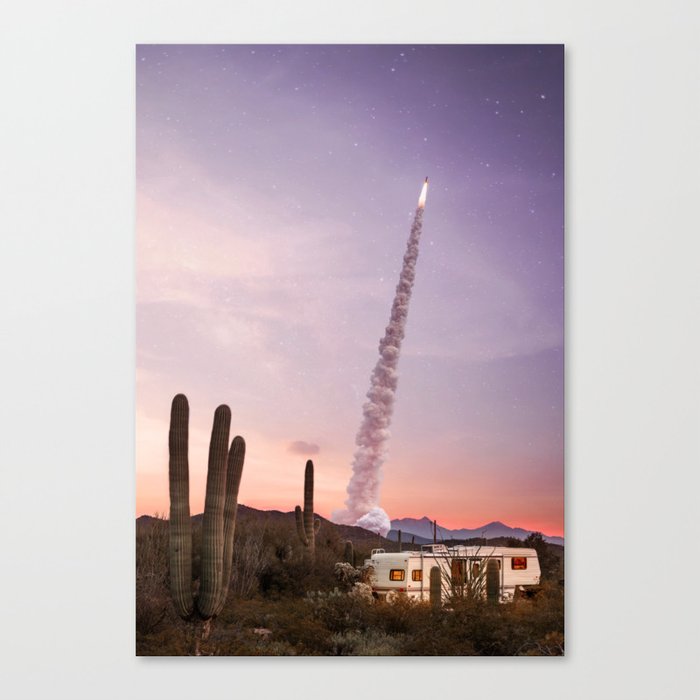 Rocket Desert Canvas Print
