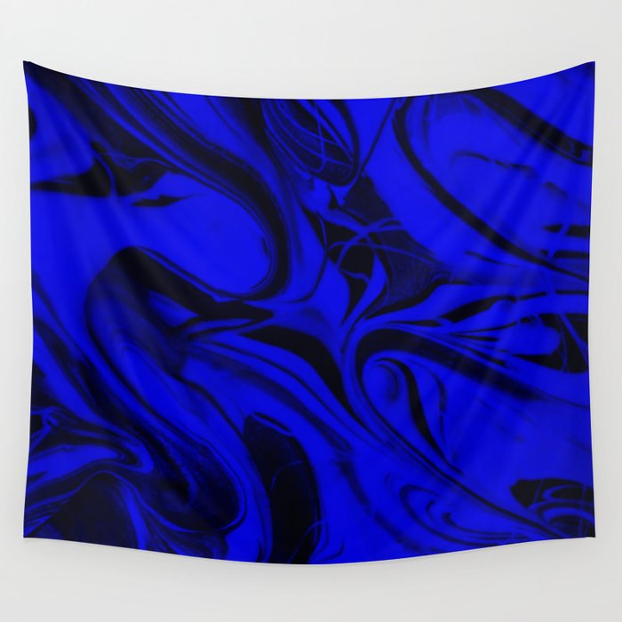 Black And Blue Swirl Abstract Blue And Black Mixed Paint