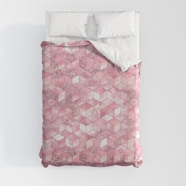 Luxury Pink Geometric Pattern Duvet Cover
