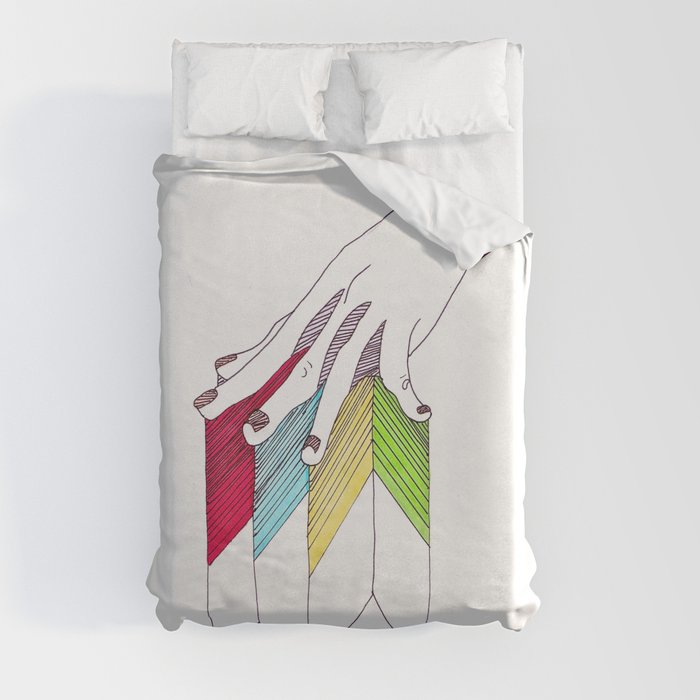 hand above colors Duvet Cover