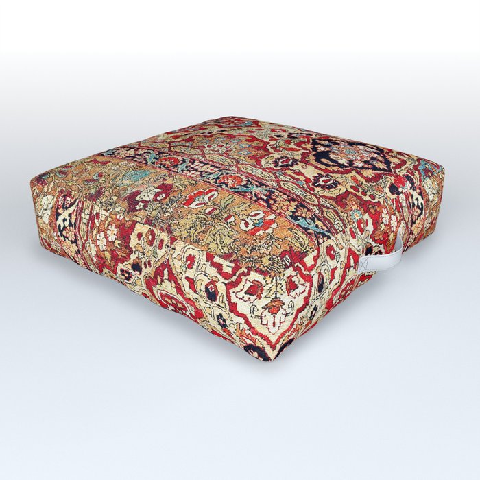 Esfahan Central Persian Rug Print Outdoor Floor Cushion