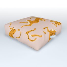 Leopard Race - pink Outdoor Floor Cushion