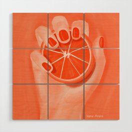 Orange Citrus Fruit & Hand Wood Wall Art