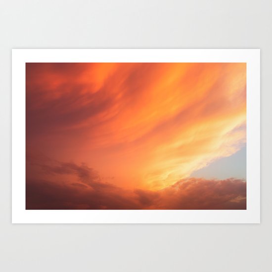 Celestial Fire Clouds Art Print