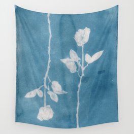 Roses cyanotype Wall Tapestry