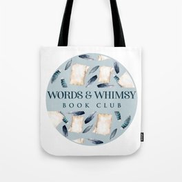 Words & Whimsy Blue Logo Tote Bag