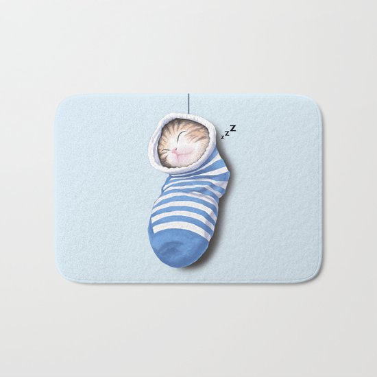 Cat in the Sock Bath Mat