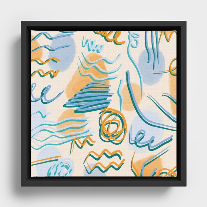 Abstract doodle pattern Framed Canvas