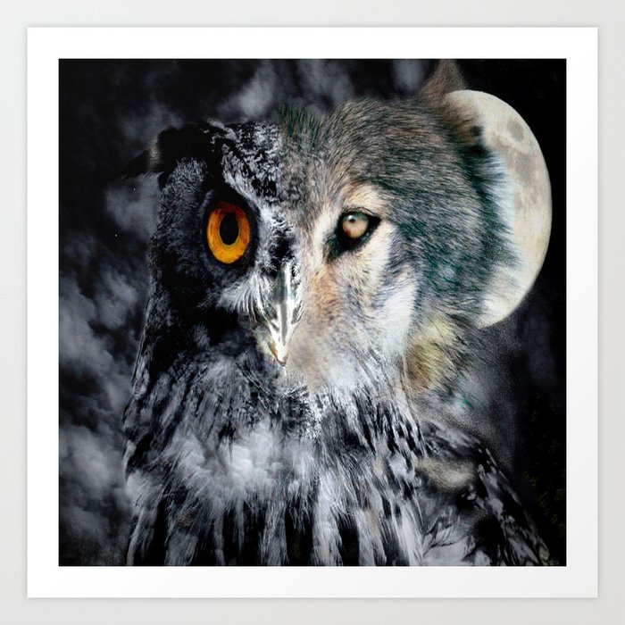 owl wolf Art Print by agostinolococo | Society6