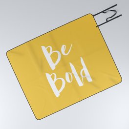 Be Bold Quote - Yellow Picnic Blanket