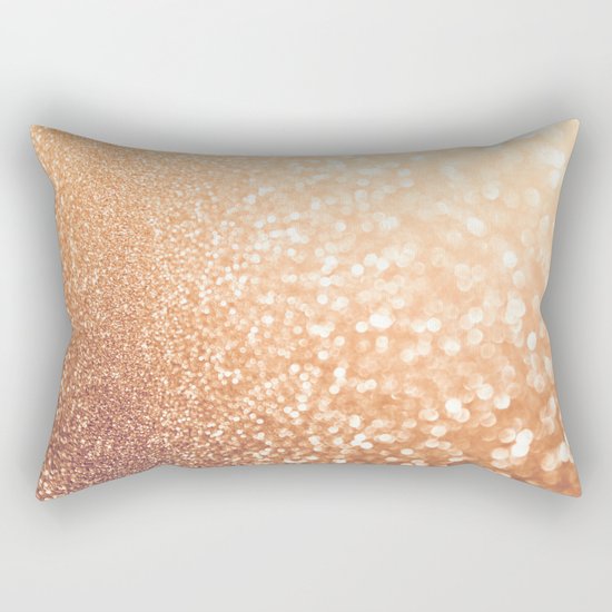 The late Sunset- Rosegold Gold glitter pattern Rectangular Pillow