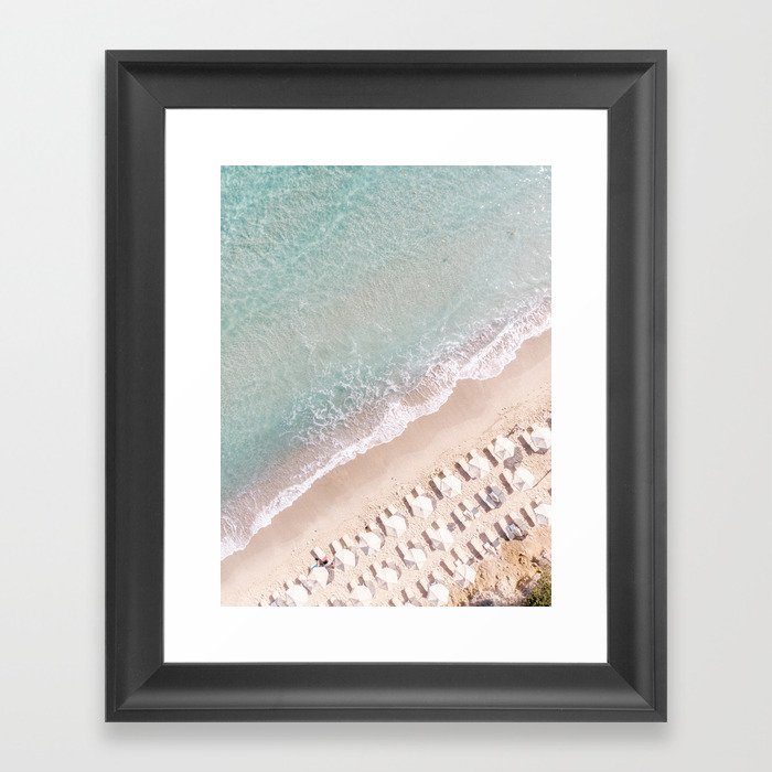 Vulisma Beach Crete, Greece | Drone Photography Pastel Colors Framed Art Print