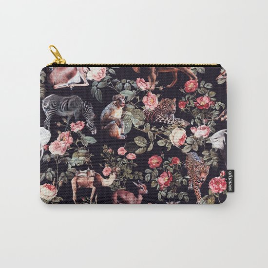 Animals and Floral Pattern Carry-All Pouch
