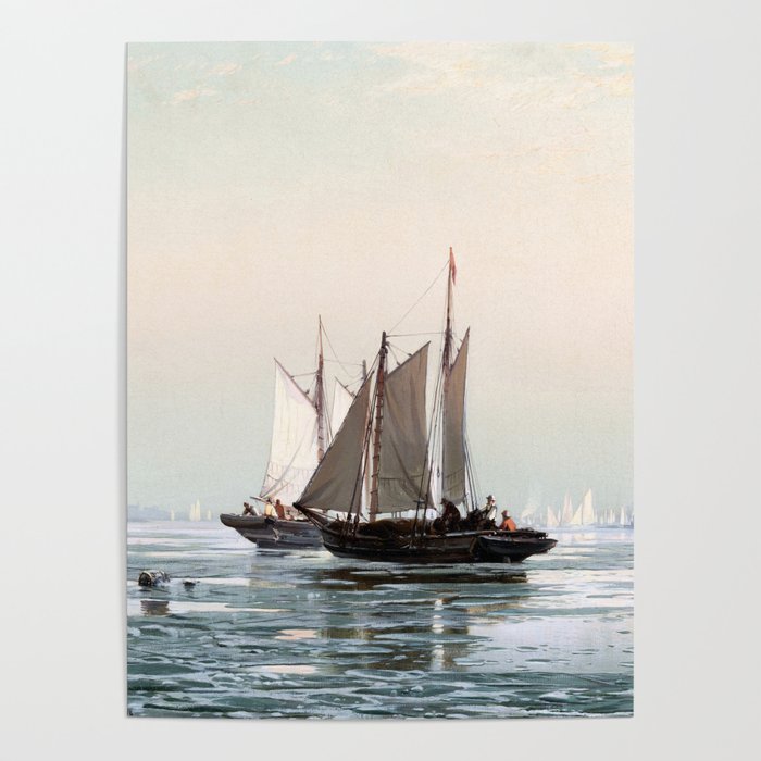 Winter Morning, on New York Bay, 1873 by Edward Moran Poster