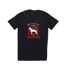 Dog Animal Hearts Day Doberman My Valentines Day T Shirt