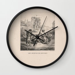 Les joueurs de bouchon, Vintage Print Wall Clock