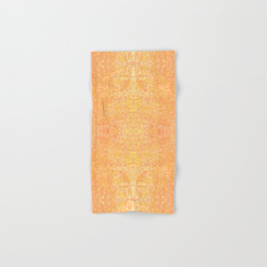 Ombre yellow and orange swirls doodles Hand & Bath Towel