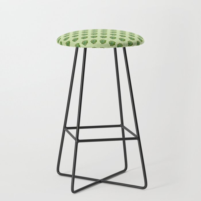 Succulent in watercolor | Green and red colour palette Bar Stool