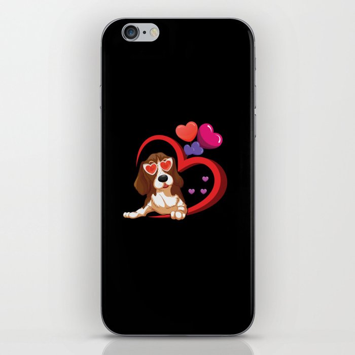 Dog Animal Hearts Pet Beagle Dog Valentines Day iPhone Skin