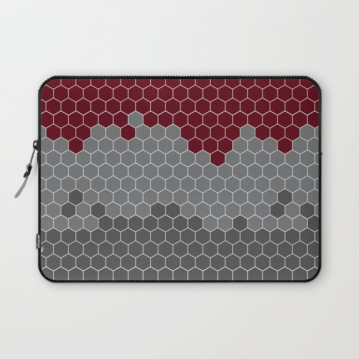 Honeycomb Red Gray Grey Hive Laptop Sleeve