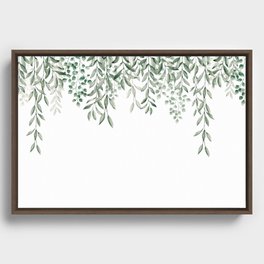 Babylon - Green on white background Framed Canvas