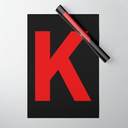 Letter K (Red & Black) Wrapping Paper