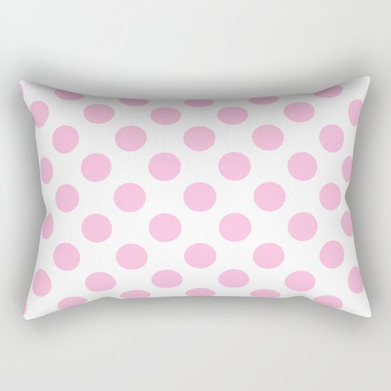 Pink polkadots on white pattern Rectangular Pillow