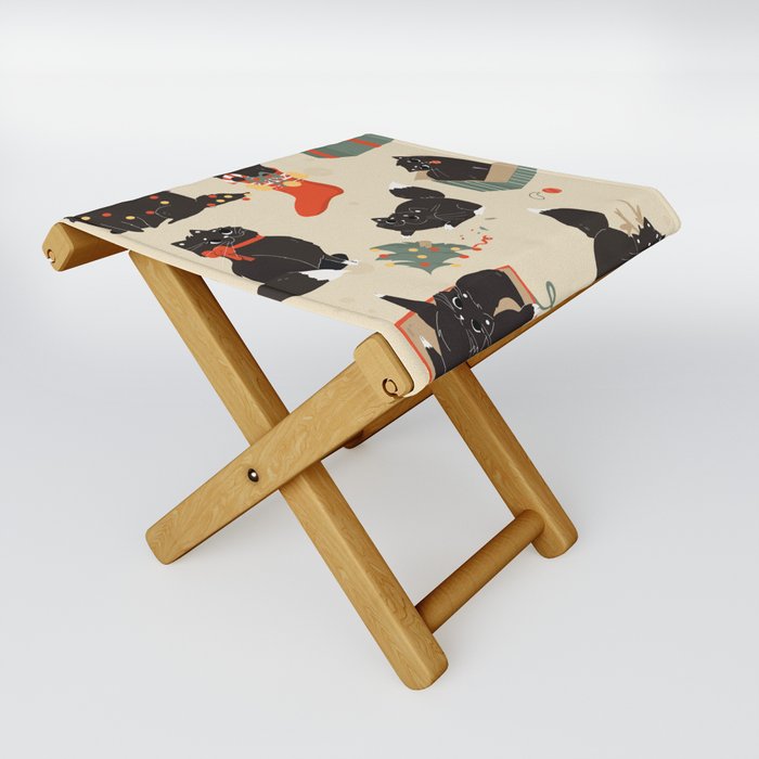 Christmas Cats Folding Stool