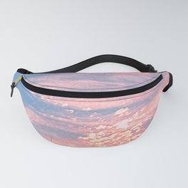 Pink Clouds in Bright Blue Sky Fanny Pack
