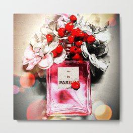Eau de Parfum Pink Metal Print | Stilllife, Pink, Colorfulfashion, Bottleofperfume, Fashion, Abstractfashion, Luxuryfashion, Fragrances, Scent, Flowers 