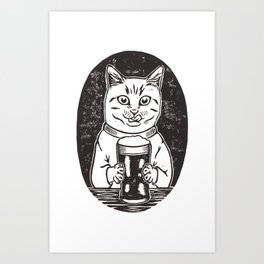 Thirsty Cat Art Print