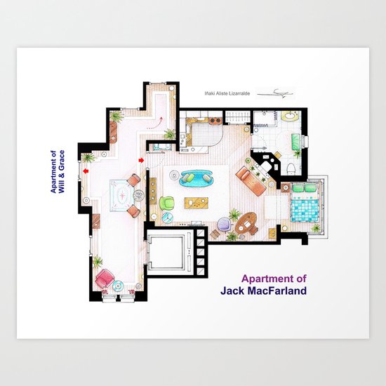 Jack MacFarland's apartment from 'Will and Grace' Art Print