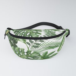 Tropical Leaves Pattern - Monstera and Banana Leaves Fanny Pack