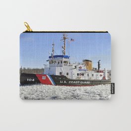 Biscayne Bay Ice Breaker Carry-All Pouch | Float, Boat, Color, Ship, Ice, Snow, Working, Landscape, Photo, Winter 