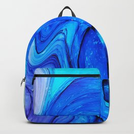 Beautiful abstract art of liquid paint, marbling, alcohol, acrylic, colorful, gold, amber Backpack