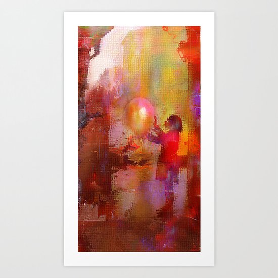 The girl with the baloon Art Print