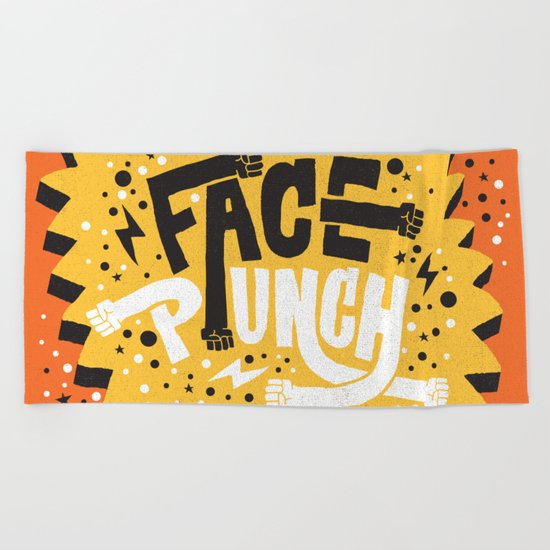 FACE PUNCH Beach Towel