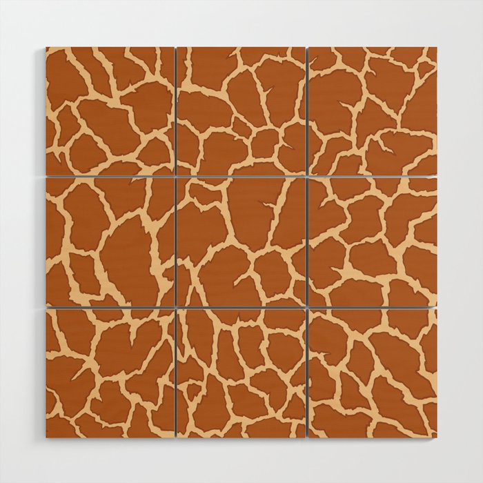 Giraffe pattern. Animal skin print . Digital Illustration Background Wood Wall Art