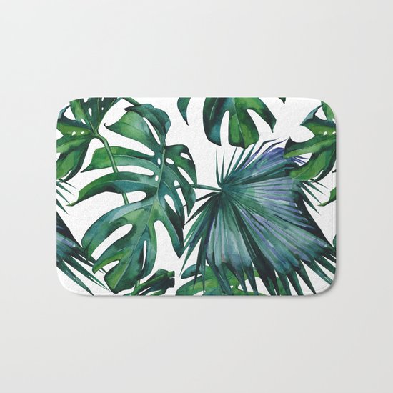 Tropical Palm Leaves Classic Bath Mat